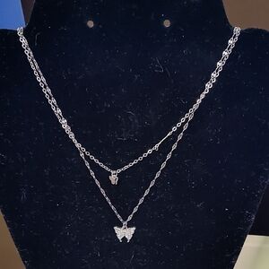 Elegant Silver Butterfly Necklace